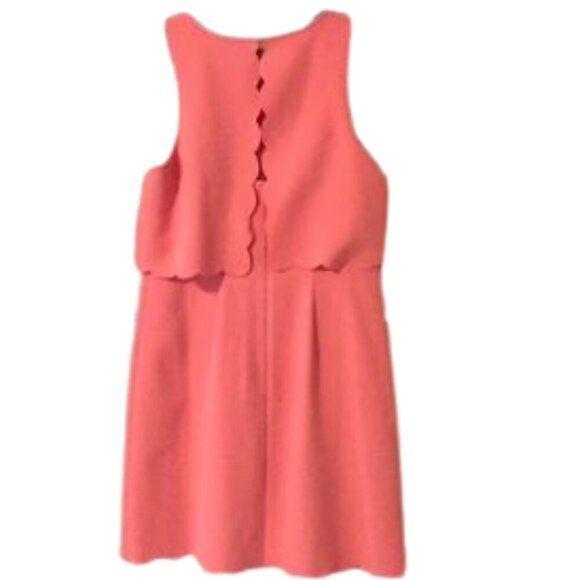 LOFT Dress Size 10 salmon scallop trim bodice sleeveless shift NWT - Picture 4 of 7